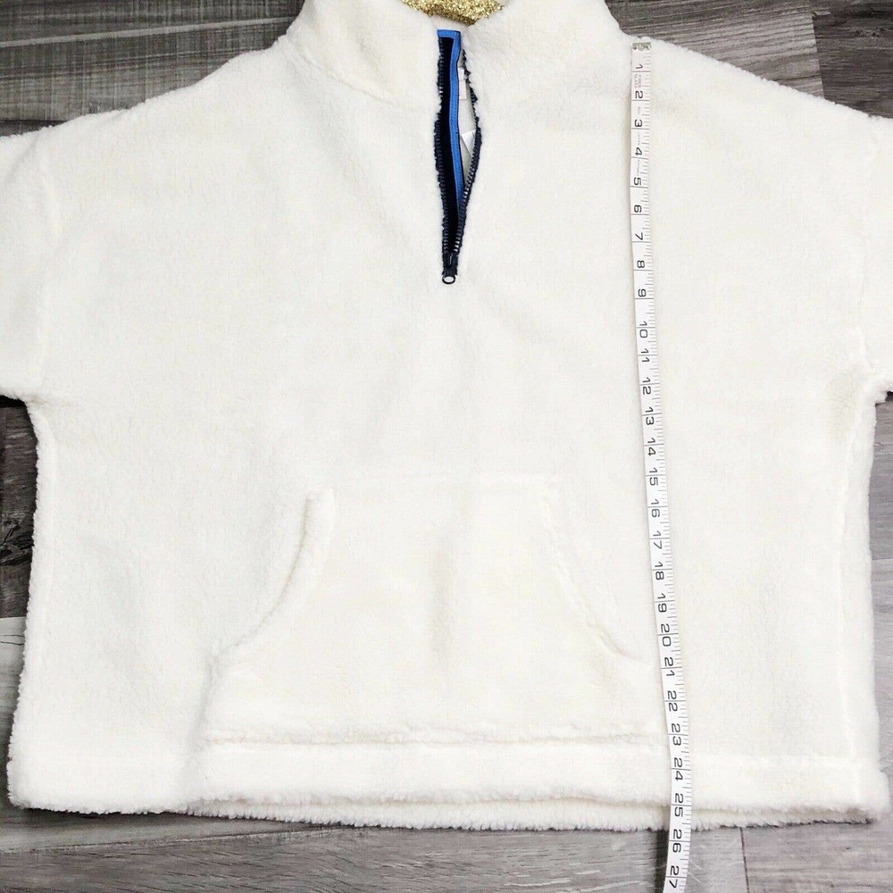 J. Crew Factory Sherpa Pullover Quarter Zip White Fleece Shirt XXL New - Picture 4 of 8